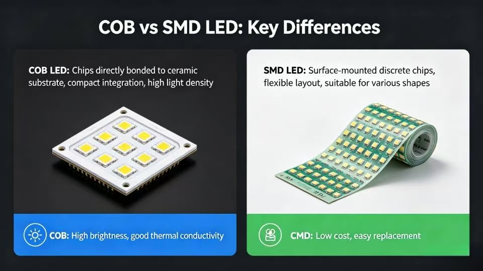 Difference between COB and SMD LED
